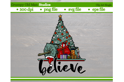 christmas tree with wrapped gifts | believe | christmas design