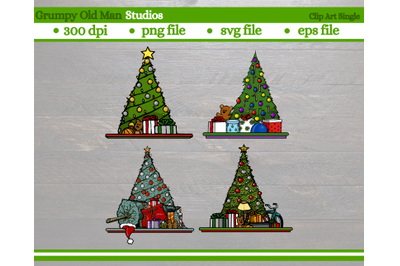 set of christmas trees | christmas design
