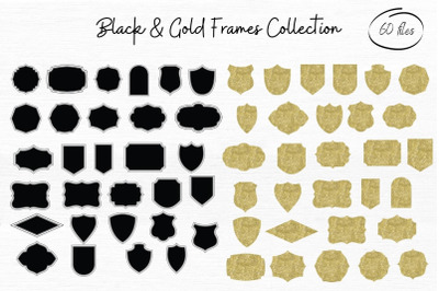 Gold and black frames collection