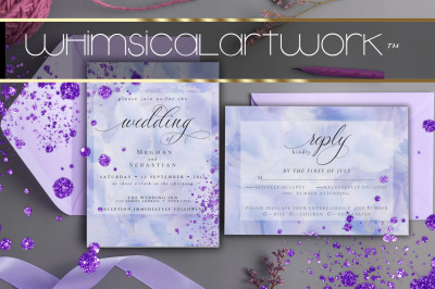 24 Watercolor Texture Papers and Glitter