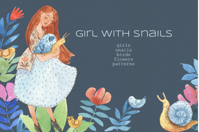 Girl with snails