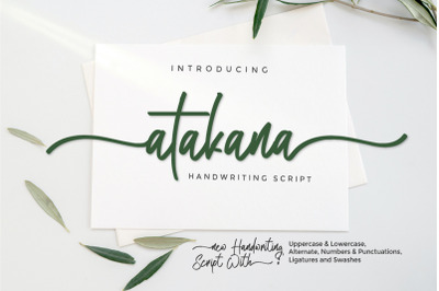 Atakana Handwriting Font Script