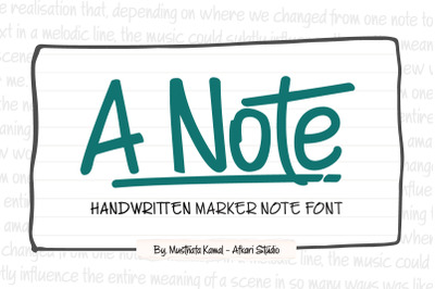 A Note  Handwritten Marker Note Font