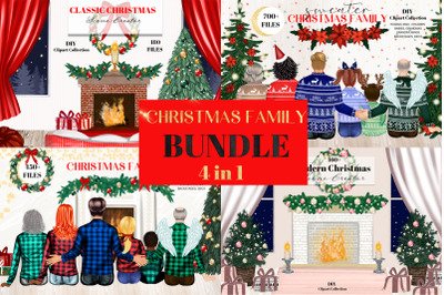 BUNDLE Christmas Family Clipart
