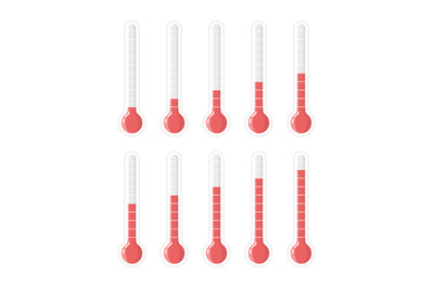 Thermometer scale. Fahrenheit or celsius grade templates for thermomet