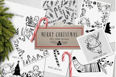 Christmas winter sketches - vector