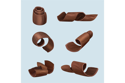 Shaving chocolate. Gourmet products delicious food dark curl of chocol