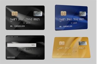 Debit cards. Plastic bank financial credit cards realistic template