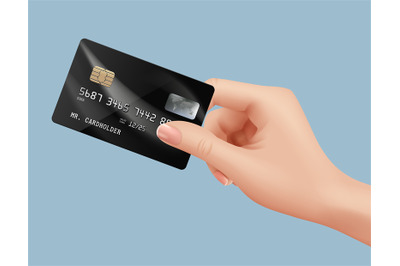 Plastic card in hand. Businessman holding financial banking debit card