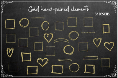 Gold Glitter Elements Clipart