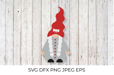 Cute girl gnome for Christmas or Valentines Day