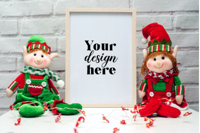 Christmas Frame Mockup. Elf Mockup 6. Holiday mockup.