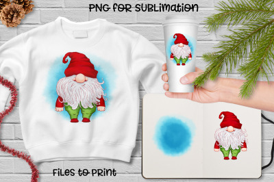 Little Santa sublimation. Design for printing.