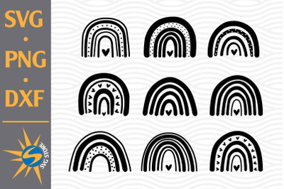 Hand Drawn Rainbow SVG, PNG, DXF Digital Files Include