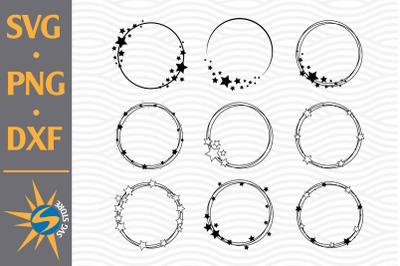 Circle Stars SVG, PNG, DXF Digital Files Include