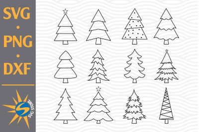 Hand Drawn Christmas Tree SVG&2C; PNG&2C; DXF Digital Files Include