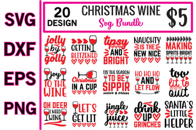 Christmas wine svg bundle