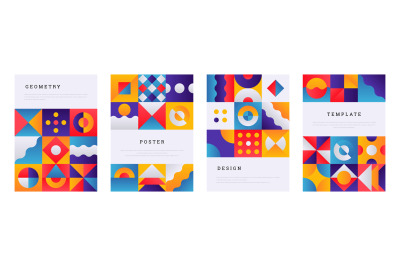 Geometric poster. Abstract minimal memphis booklets&2C; banner template w