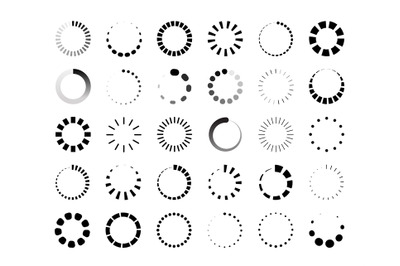 Round progress bar. Circle loader and countdown icon for web and appli