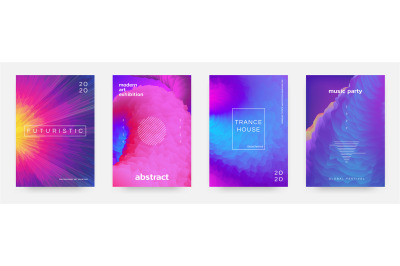 Abstract gradient poster. Music event flyer with vibrant colors and mi