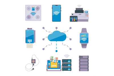 Connectivity devices. Smart connection technic wifi bluetooth support