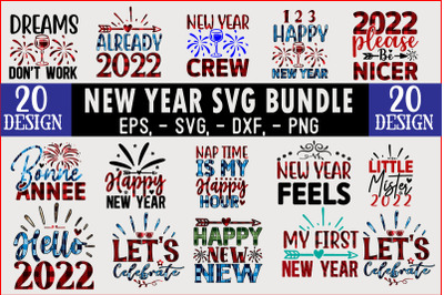 New Year sublimation SVG  design Bundle