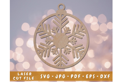 Snowflake Christmas Ornament Laser SVG Cut File