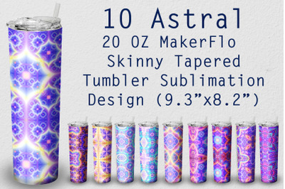 10 Tumbler Tapered 20 OZ Sublimation Pink Astral Wrap Design