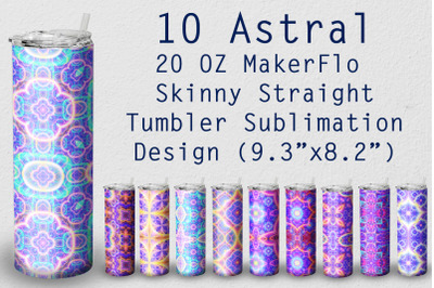 10 Tumbler Straight 20 OZ Sublimation Pink Astral Wrap Design