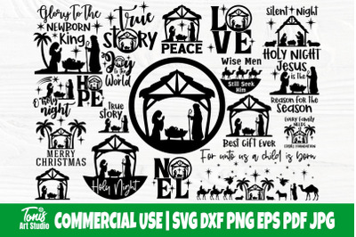 Nativity Scene x19 SVG Bundle, Nativity Svg, Png