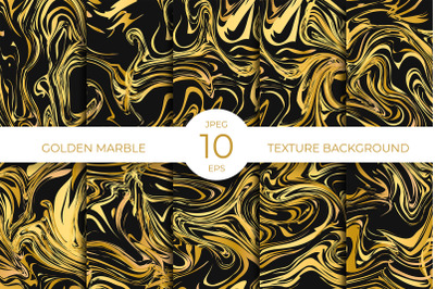Black and gold marble texture digital paper