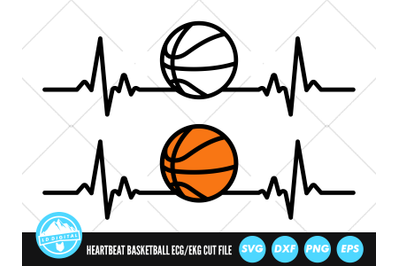 Heartbeat Line Basketball SVG | ECG EKG Cut File