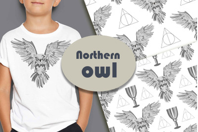 Northern owl set EPS, JPEG, PNG