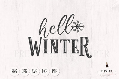 Hello winter svg, Christmas sign svg, farmhouse christmas svg, christm