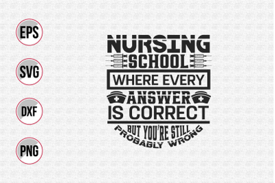 Nurse typographic slogan design vector.