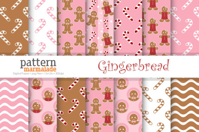 Pink Gingerbread Digital Paper - U011MG09