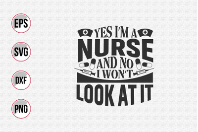 Nurse typographic slogan design vector.