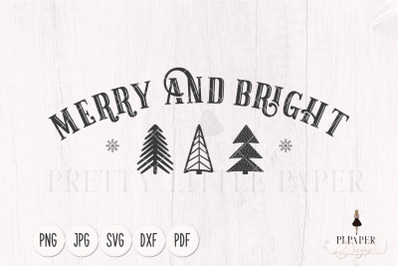 Merry and bright svg, Christmas sign svg, Svg files for pillows, Merry