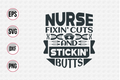 Nurse typographic slogan design vector.