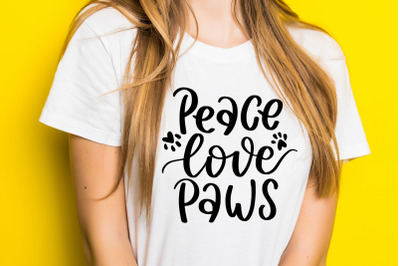 Peace Love Paws SVG Funny Pet Quotes