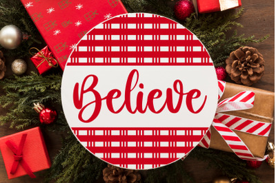 Believe Round Sign Christmas SVG, Merry Christmas Bundle