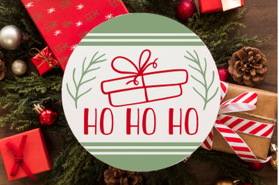 Ho Ho Ho Round Sign Christmas SVG, Merry Christmas Bundle