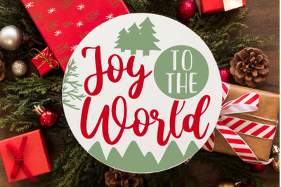 Joy To The World Round Sign Christmas SVG, Merry Christmas Bundle