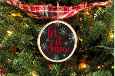 Let It Snow Round Sign Christmas SVG, Merry Christmas Bundle
