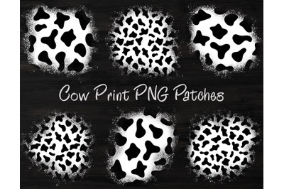 Distressed Cow Print Patches