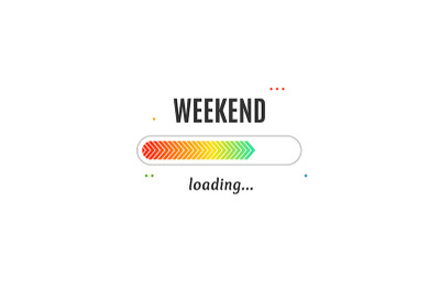 Weekend Loading Concept Isolated on a White Background. Vector