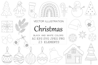 Christmas coloring. New Year coloring. Christmas SVG. Winter