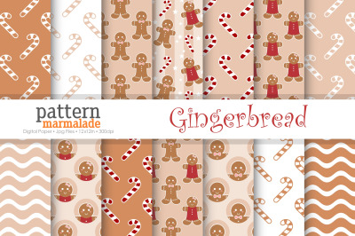 Brown Gingerbread Digital Paper - U012MG01