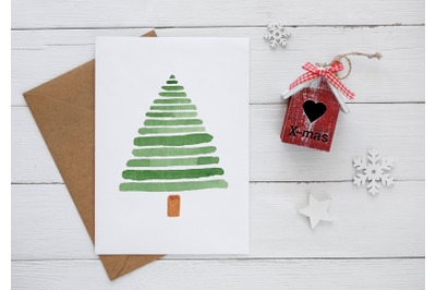 Printable Christmas Card, minimalist Merry Christmas