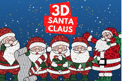 3D Santa Claus SVG Bundle